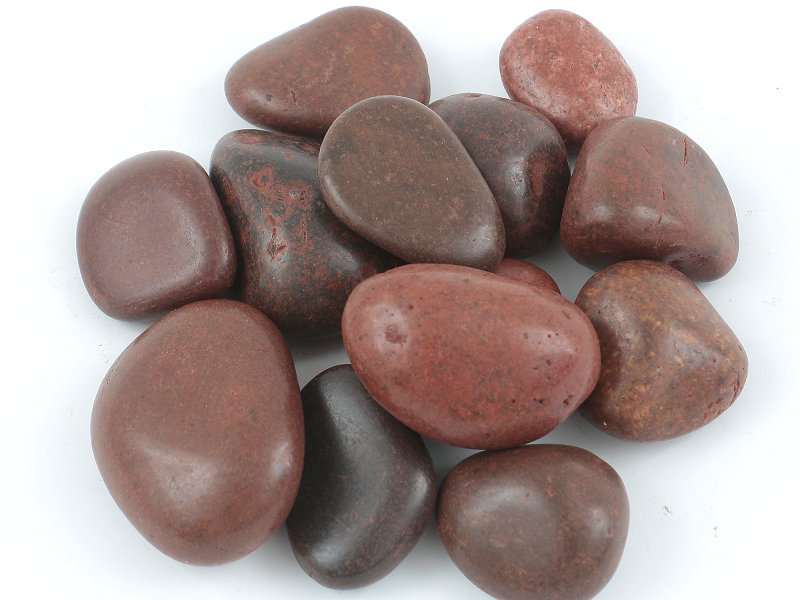 Red Color Pebble Stones For Aquarium